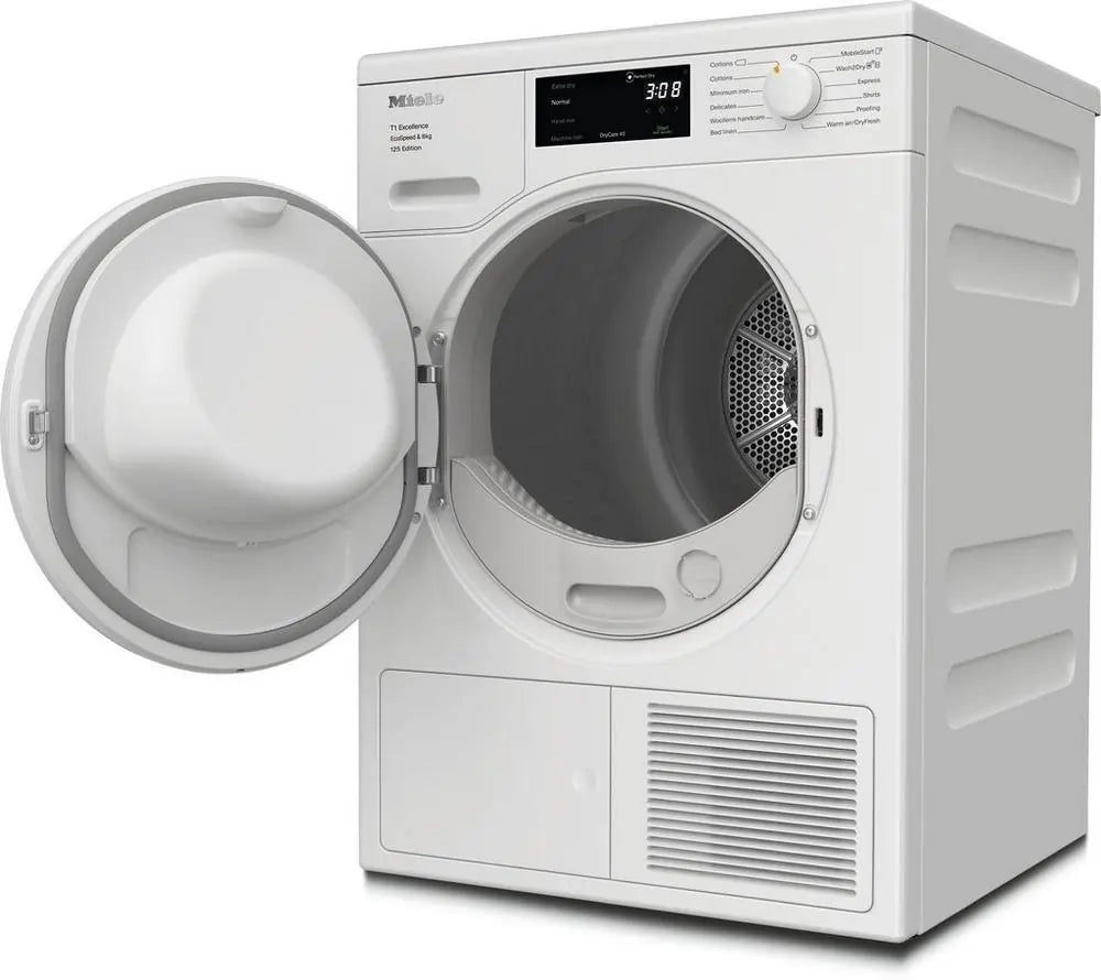 Miele TEC665WP 8kg Heat Pump Tumble Dryer, Lotus White | Atlantic Electrics - 42964120142047 