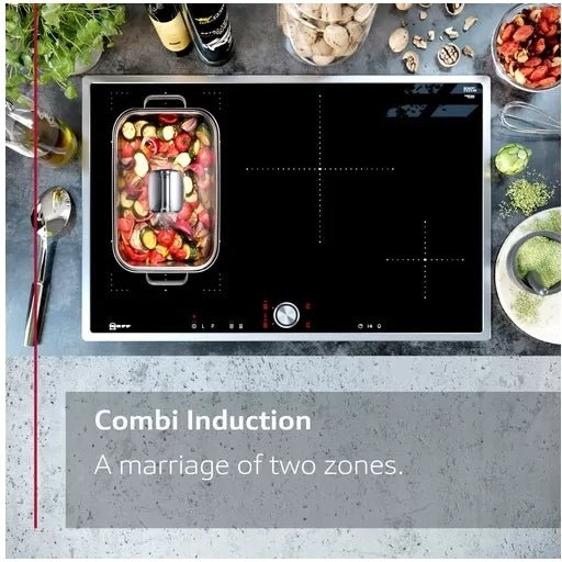 Neff T58FHW1L0 80cm Wide 5 Zone Induction Hob - Black | Atlantic Electrics - 42215217660127 