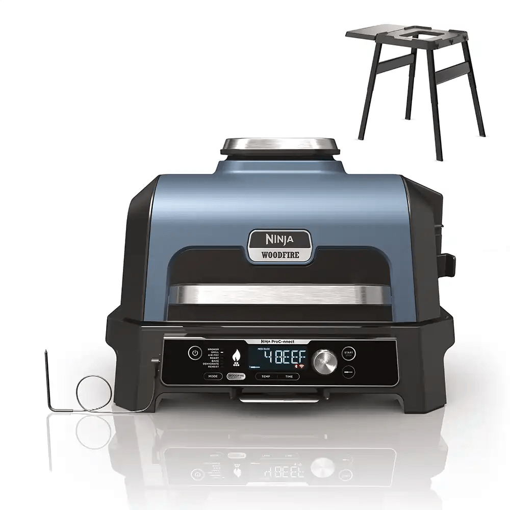Ninja OG901UKSTANDKIT Woodfire Pro Connect XL Electric BBQ Grill with BBQ Stand | Atlantic Electrics - 42388626145503 