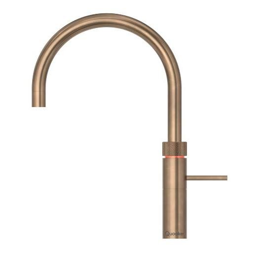 Quooker PRO7 Fusion Round Patinated Brass 3 in 1 Boiling Water Tap | Atlantic Electrics