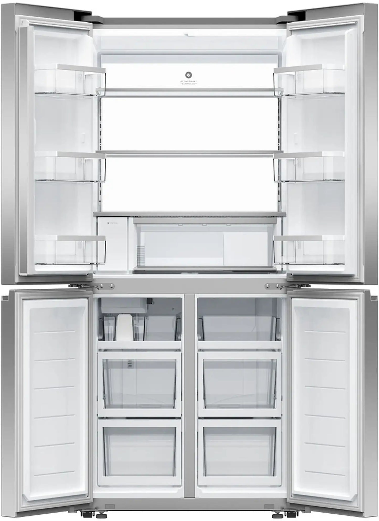 Fisher & Paykel RF500QNUX1 498L Plumbed-In American Fridge Freezer, Ice & Water,Stainless Steel