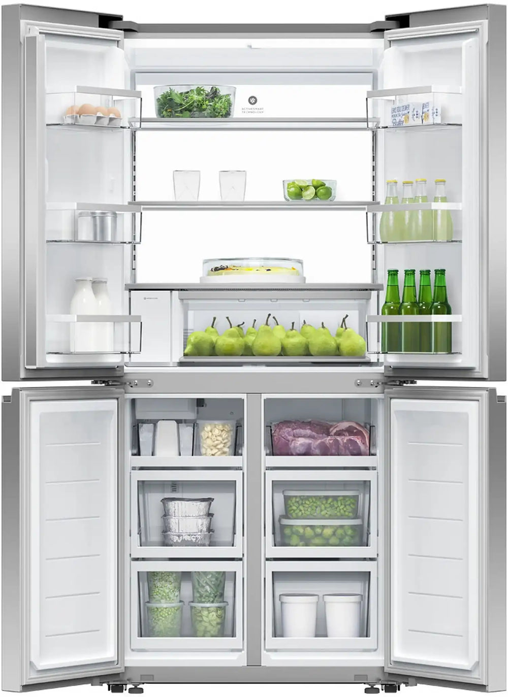 Fisher & Paykel RF500QNUX1 498L Plumbed-In American Fridge Freezer, Ice & Water,Stainless Steel - 43636098924767 