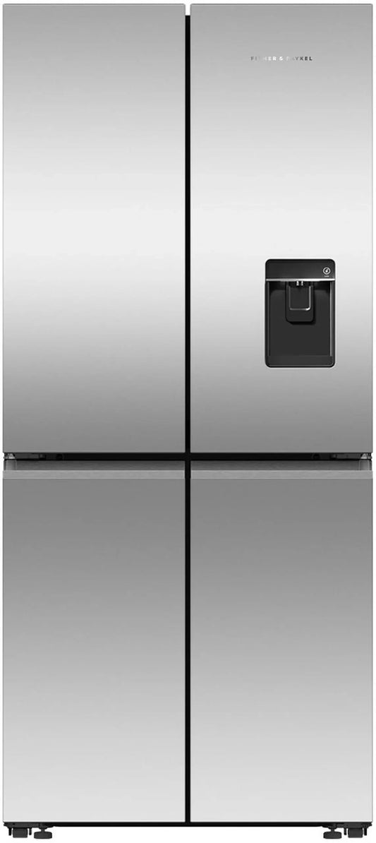 Fisher & Paykel RF500QNUX1 498L Plumbed-In American Fridge Freezer, Ice & Water,Stainless Steel