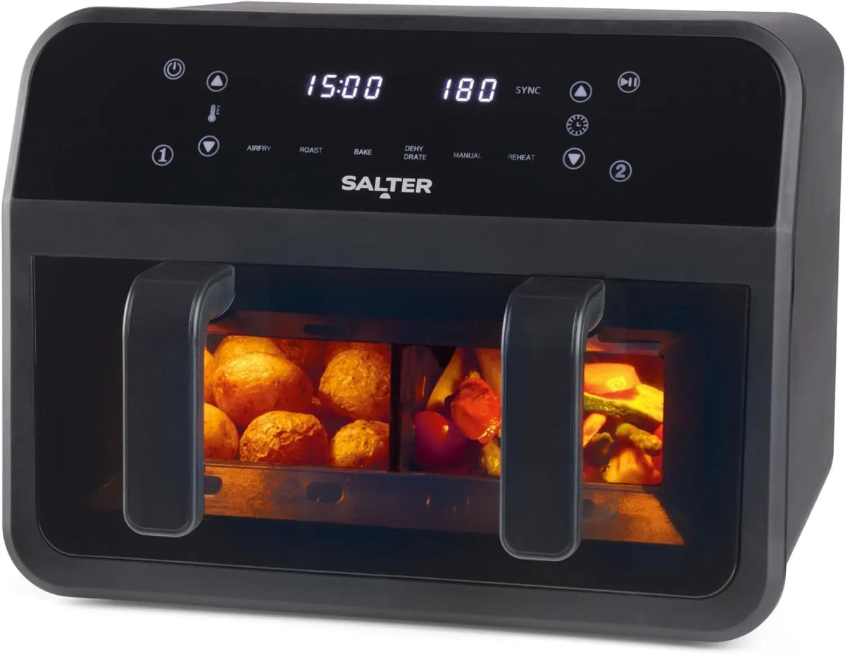 Salter EK5872 7 Litre Dual View Air Fryer With Removable Divider | Atlantic Electrics