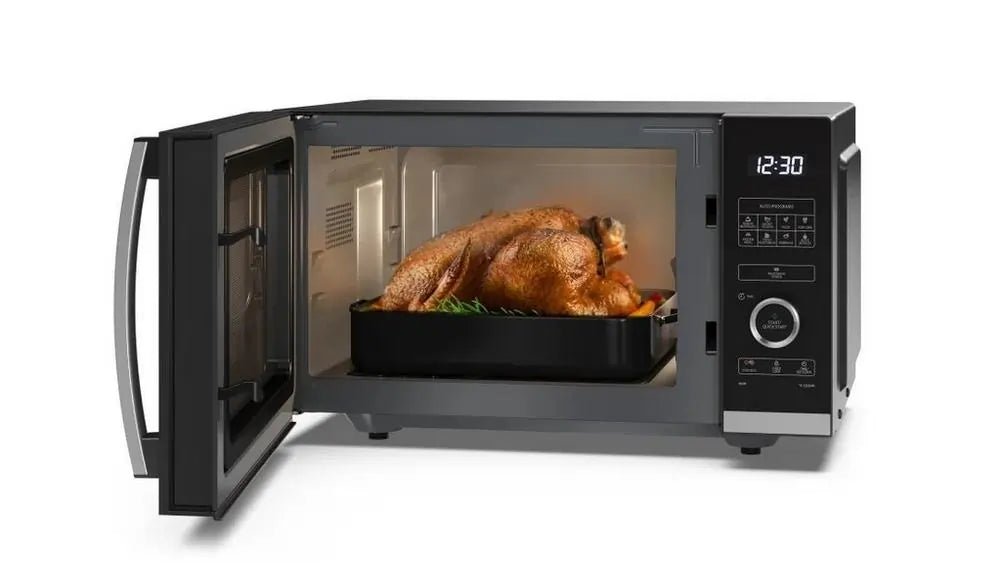 Sharp YCQS254AUB 900W 25 Litre Flatbed Microwave Oven, Black | Atlantic Electrics - 42927722266847 