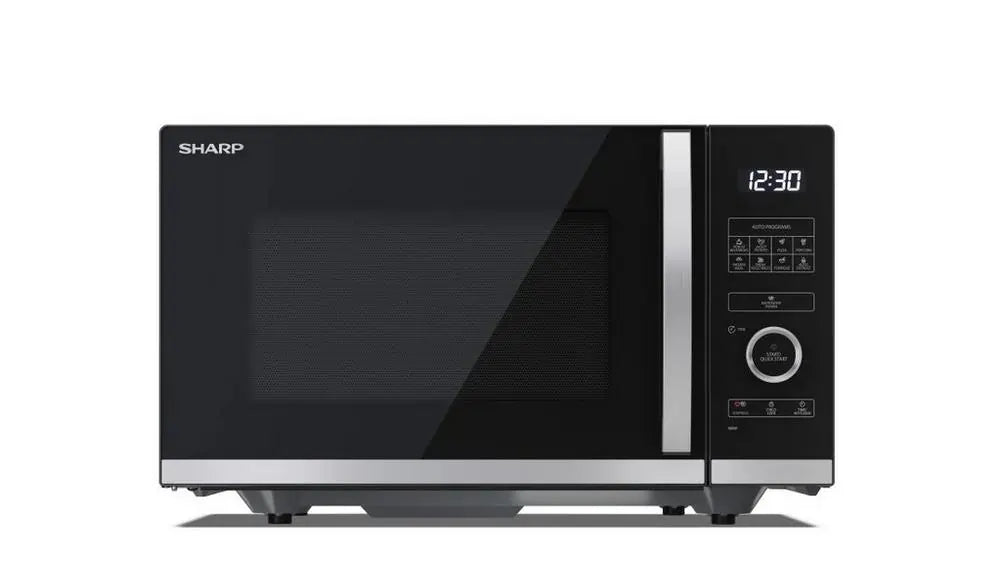 Sharp YCQS254AUB 900W 25 Litre Flatbed Microwave Oven, Black | Atlantic Electrics - 42927722365151 