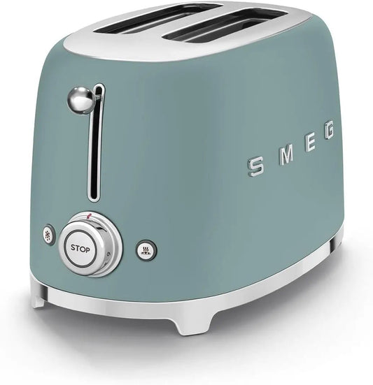 SMEG TSF01EGMUK Retro Style 2-Slice Toaster - Matte Emerald Green | Atlantic Electrics