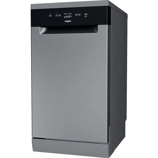 Whirlpool WF9E2B19XUK Slimline 9 Place Setting Dishwasher, Stanless Steel | Atlantic Electrics