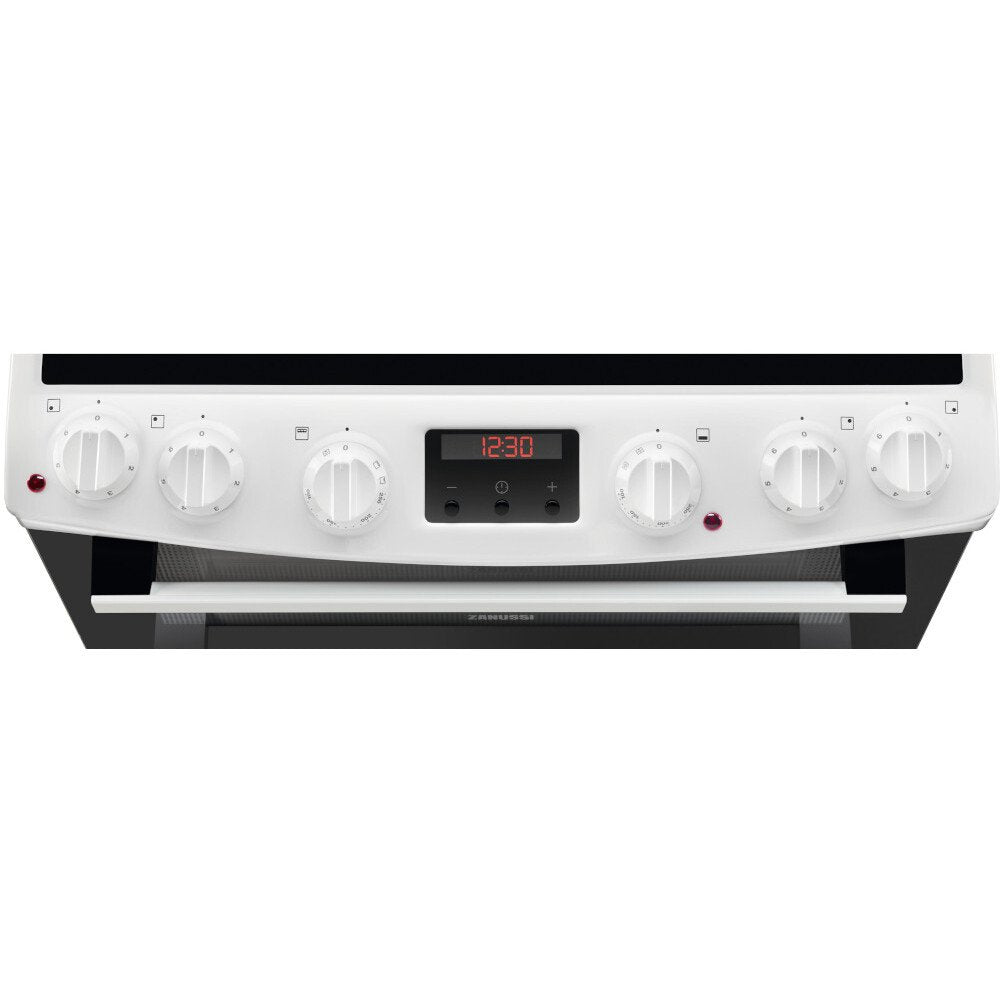 Zanussi ZCV66250WA Ceramic Electric Cooker with Double Oven, White, A Rated | Atlantic Electrics - 42724286824671 