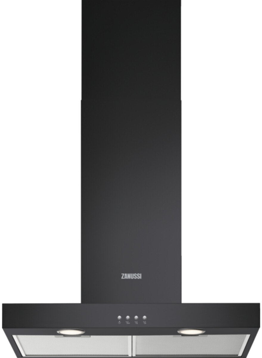 Zanussi ZFT416K 60cm Chimney Cooker Hood, Black, C Rated | Atlantic Electrics - 42724282564831 