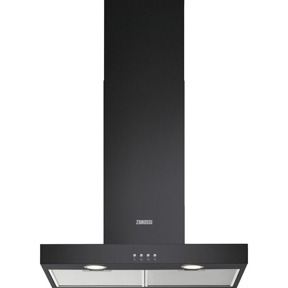 Zanussi ZFT416K 60cm Chimney Cooker Hood, Black, C Rated | Atlantic Electrics - 42724282794207 