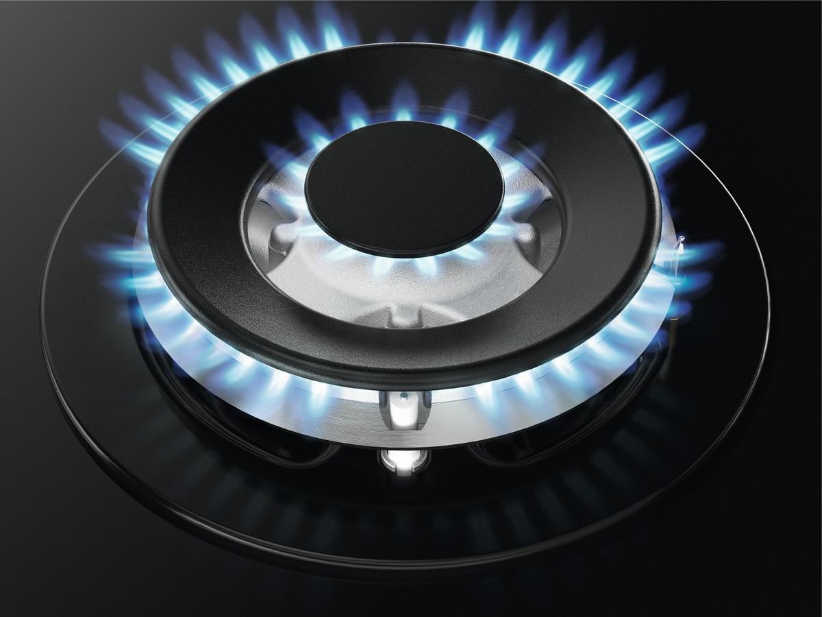 Zanussi ZGGN645K 4 Burner Gas Hob, Black on Glass | Atlantic Electrics