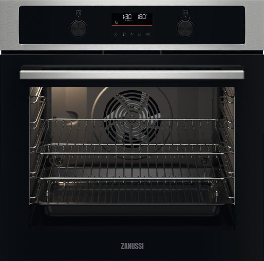 Zanussi ZOCND7XN Built - In Electric Single Oven, Stainless Steel, A+ Rated | Atlantic Electrics