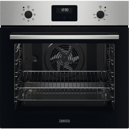 Zanussi ZOHNX3X1 Built - In Electric Single Oven, Stainless Steel with Antifingerprint, A Rated | Atlantic Electrics