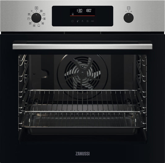 Zanussi ZOPNX6XN Built - In Electric Single Oven, Stainless Steel, A+ Rated | Atlantic Electrics