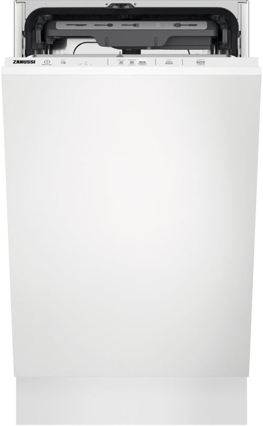 Zanussi ZSLN2321 Fully Integrated Slimline Dishwasher, 10 Place Settings | Atlantic Electrics