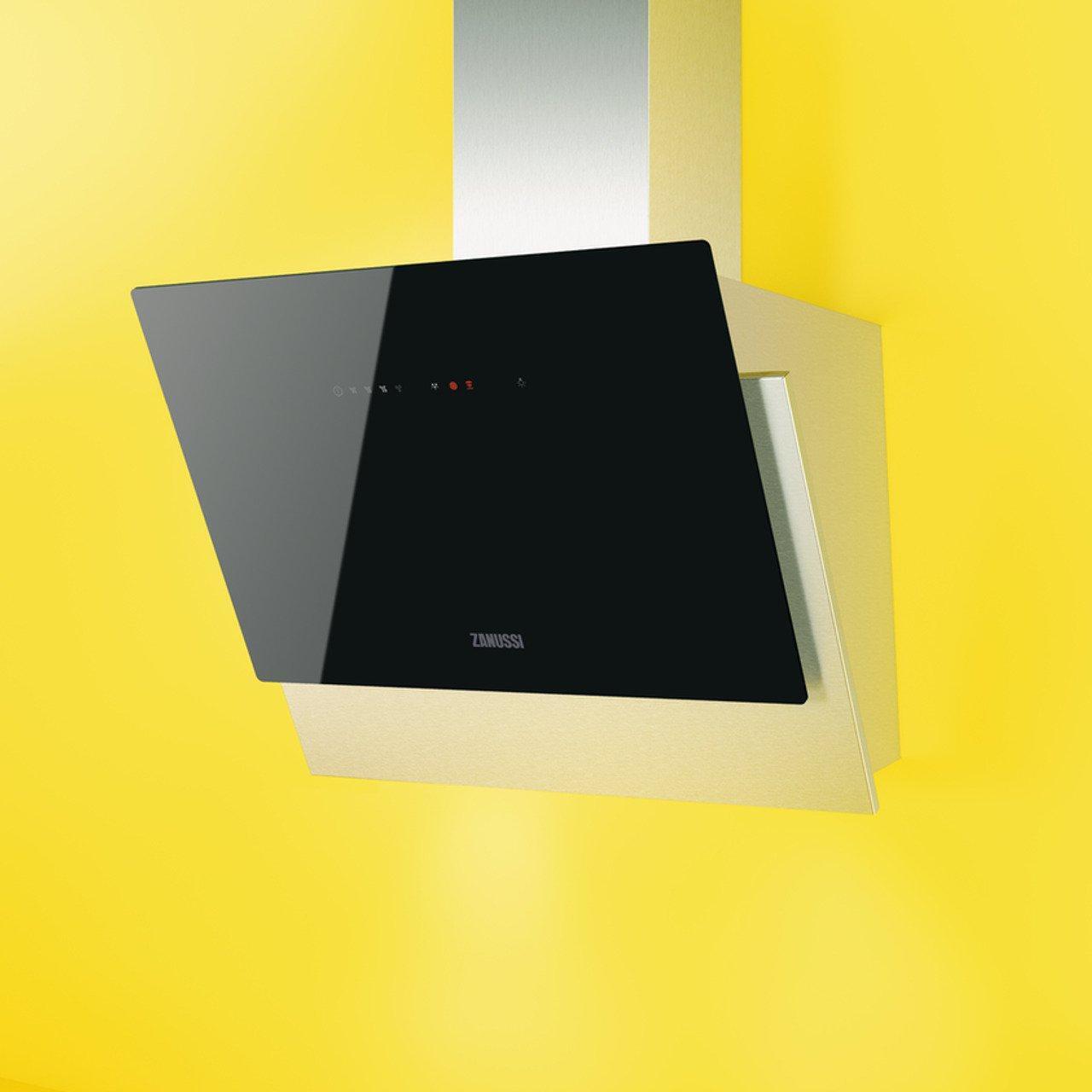 Zanussi ZFV916Y 60cm Wide Angled Hood,Black,C Rated