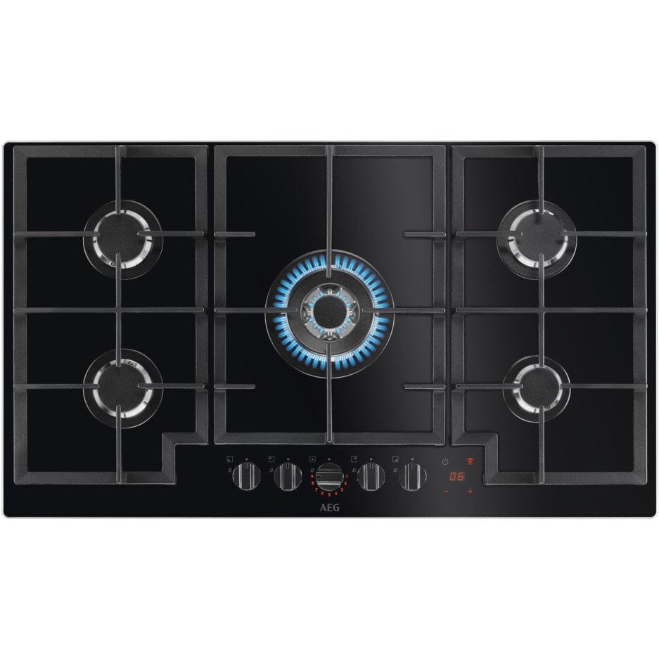 AEG HKB95450NB Gas Hob - Black | Atlantic Electrics - 39477715239135 