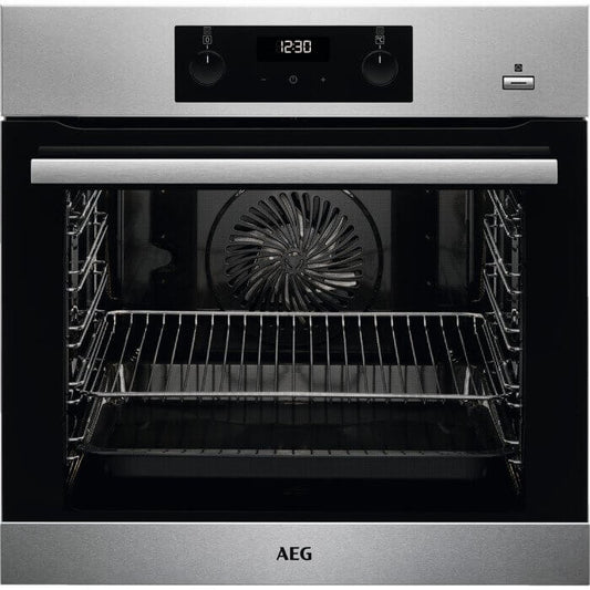 AEG BES355010M Built In Electric Single Oven with added Steam Function - Stainless Steel | Atlantic Electrics