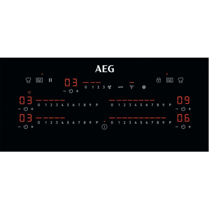 AEG CDE84779FB Venting Induction Hob 83cm Ducted Ventilation - Black | Atlantic Electrics - 40867741532383 