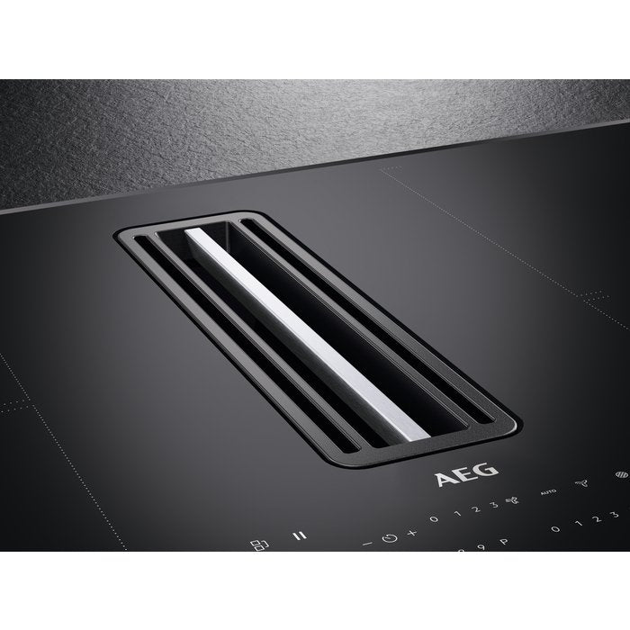 AEG CDE84779FB Venting Induction Hob 83cm Ducted Ventilation - Black | Atlantic Electrics