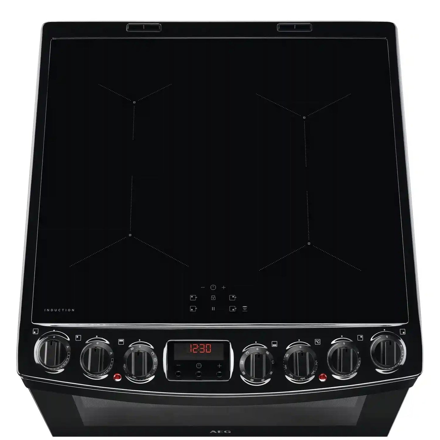 AEG CIB6742ACB Double Oven Cooker with Induction Hob - Black | Atlantic Electrics