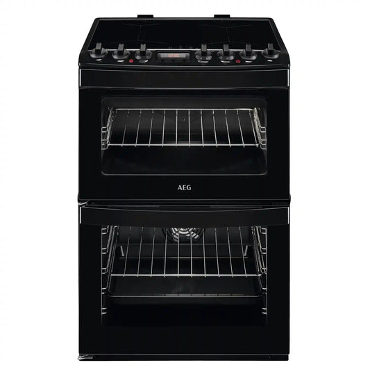 AEG CIB6742ACB Double Oven Cooker with Induction Hob - Black | Atlantic Electrics