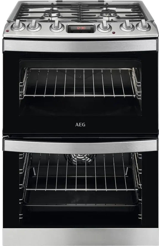 AEG CKB6540ACM Dual Fuel Cooker with Gas Hob- Stainless Steel | Atlantic Electrics