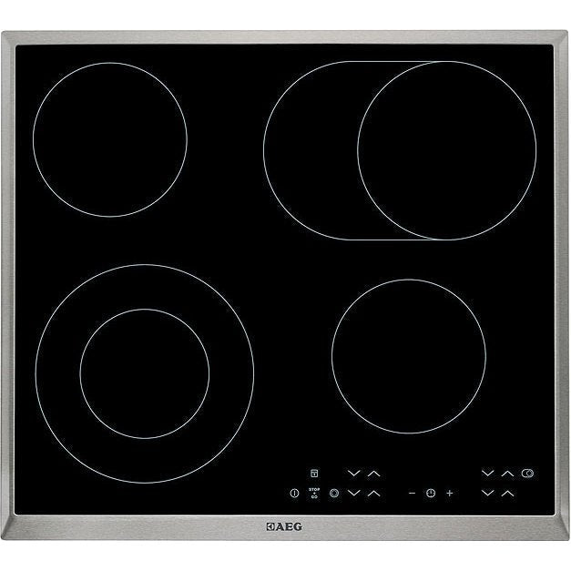 AEG HK634060XB Ceramic Hob - Stainless Steel | Atlantic Electrics - 40157484777695 