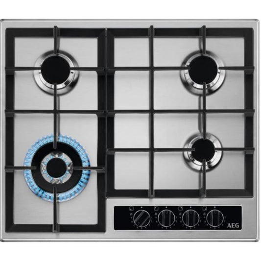 AEG HGB64420YM 4 Burner Gas Hob - Stainless Steel | Atlantic Electrics