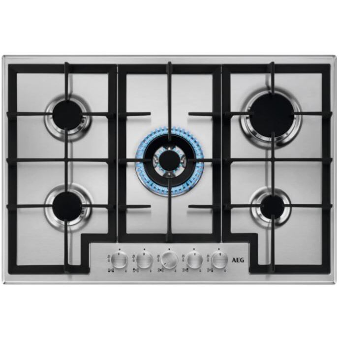 AEG HGB75400SM Gas Hob - Stainless Steel | Atlantic Electrics - 40917128806623 