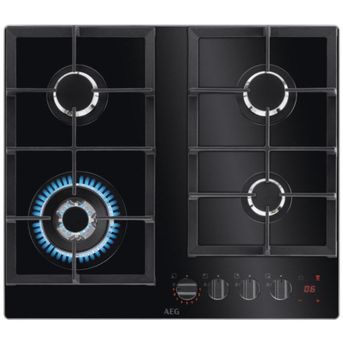 AEG HKB64450NB Gas Hob - Black | Atlantic Electrics - 40917129167071 