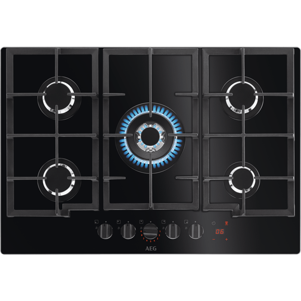 AEG HKB75450NB Gas Hob - Black | Atlantic Electrics