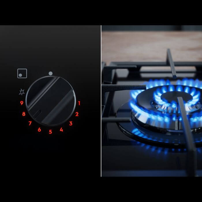 AEG HKB95820NB Gas Hob - Black | Atlantic Electrics - 39779651748063 