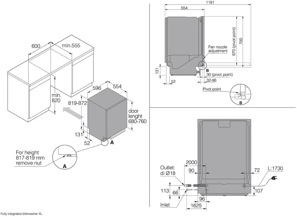 Asko DFI746MU-UK 60 CM Fully Integrated Dishwasher 14 Place Settings | Atlantic Electrics