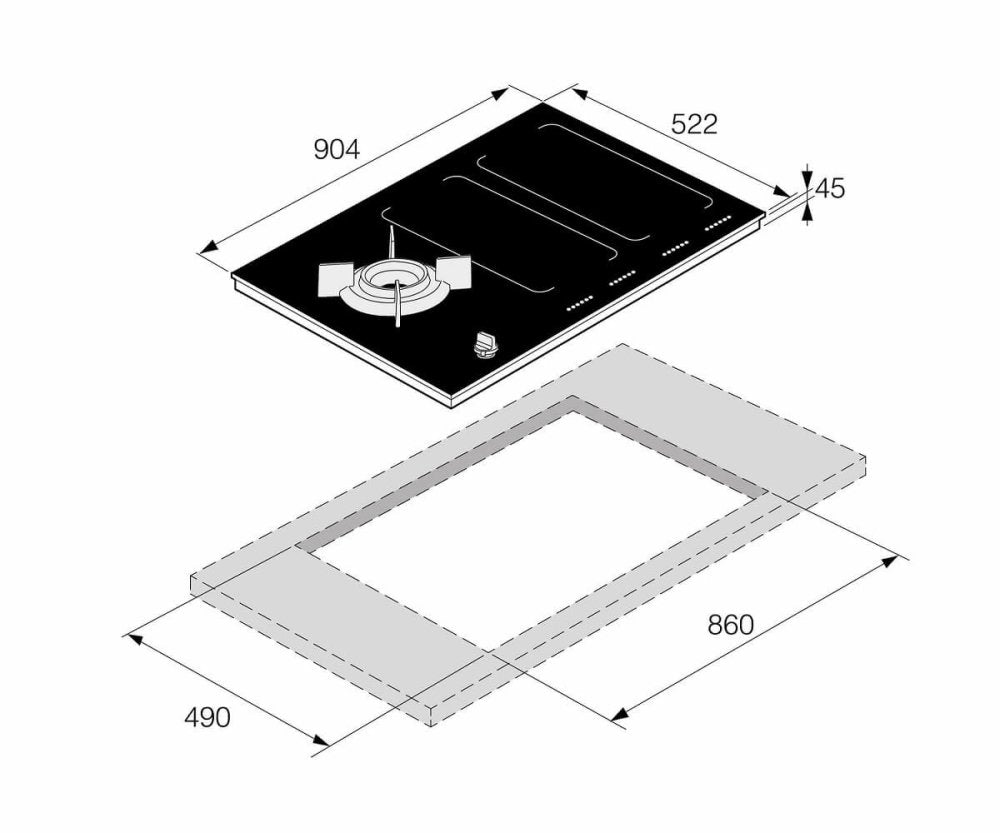 ASKO HIG1995AB 93cm Induction Hob - Black Glass | Atlantic Electrics - 39477725626591 