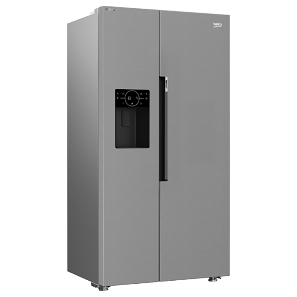 Beko ASP33B32VPS 571 Litre Freestanding American Style Fridge Freezer, Plumbed Water Ice Dispenser, 91cm Wide- Stainless Steel Effect | Atlantic Electrics