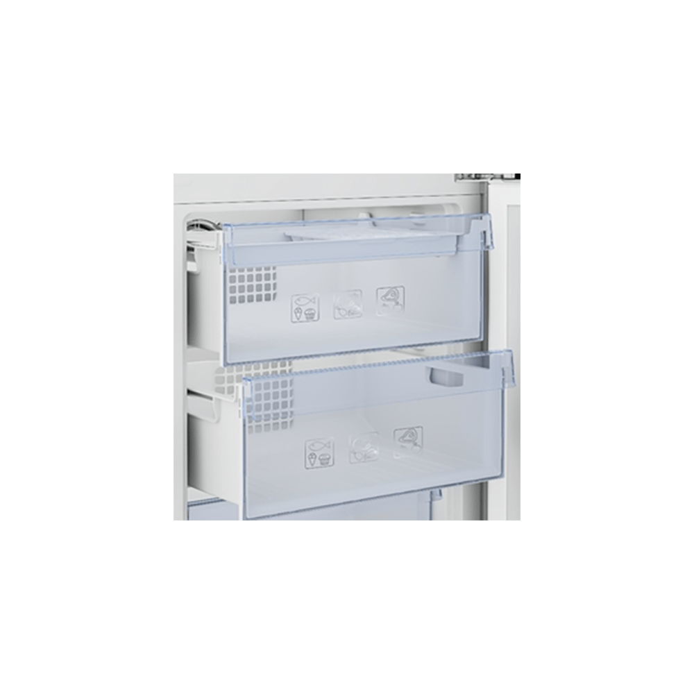 Beko CCFH1685W 334 Litre Freestanding Combi Fridge Freezer, Frost Free, 59.5cm- White | Atlantic Electrics - 39477729427679 