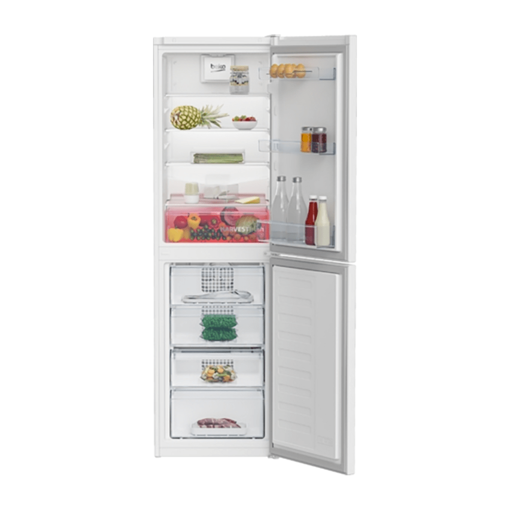 Beko CNG3582VW 269 Litre Freestanding Combi Fridge Freezer, Frost Free, HarvestFresh™, 54cm Wide- White | Atlantic Electrics - 39477730836703 