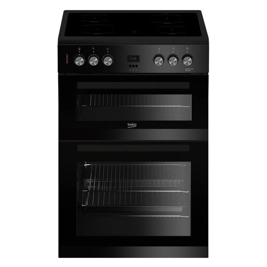 Beko EDC633K 60cm Double Oven Electric Cooker with Ceramic Hob - Black | Atlantic Electrics