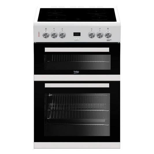 Beko EDC633W 60cm Double Oven Electric Cooker with Ceramic Hob - White | Atlantic Electrics