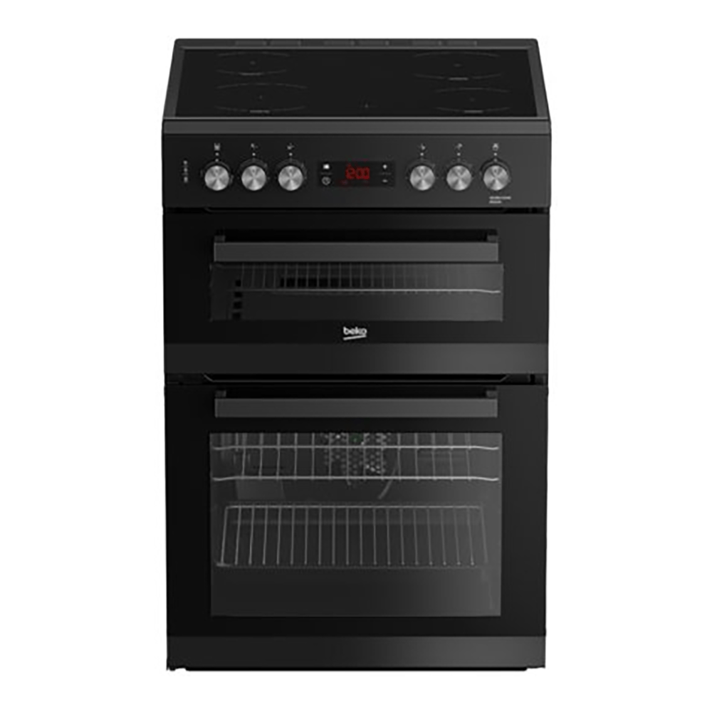 Beko EDC634K 60cm Double Oven Electric Cooker with Ceramic Hob Black | Atlantic Electrics - 39477735391455 