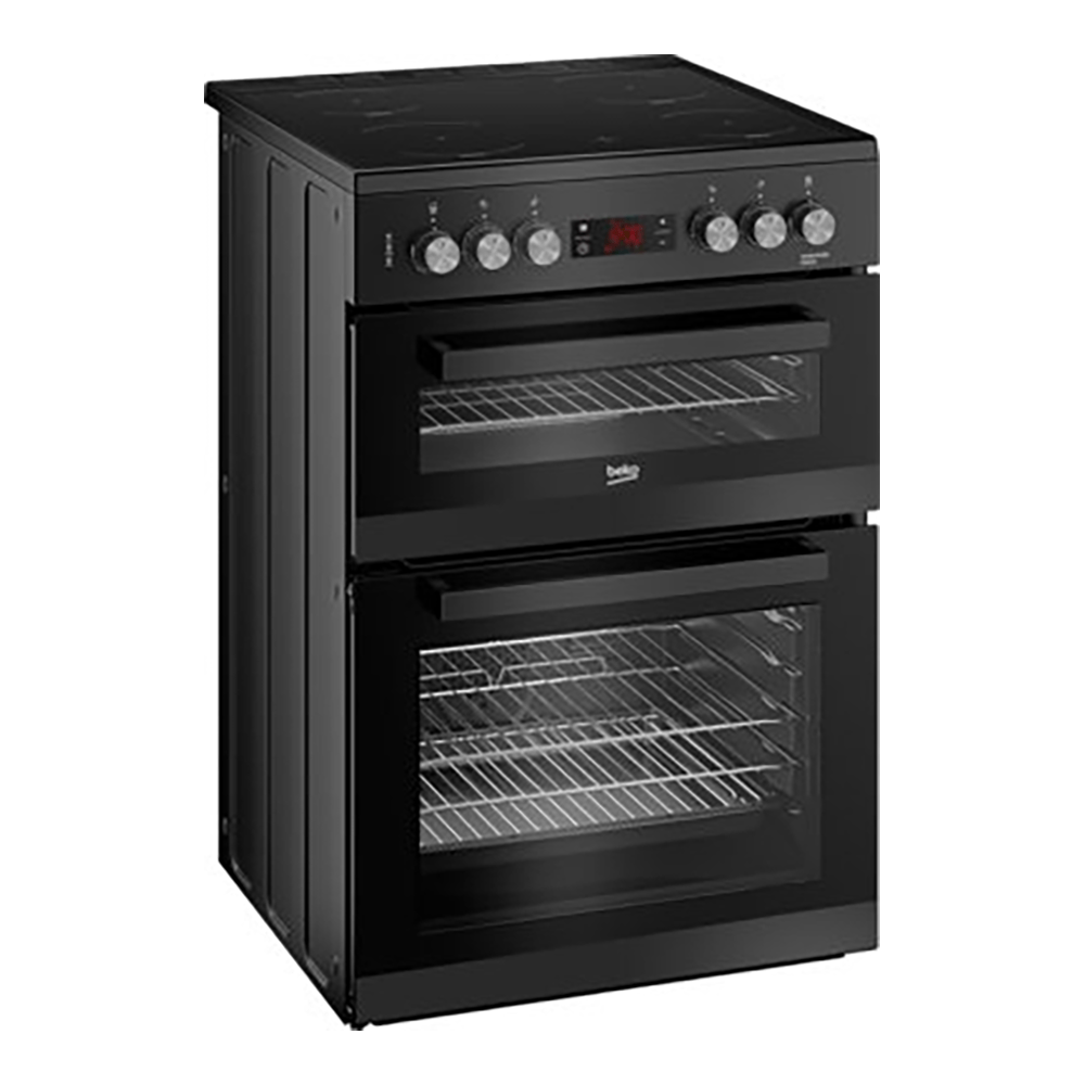 Beko EDC634K 60cm Double Oven Electric Cooker with Ceramic Hob Black | Atlantic Electrics