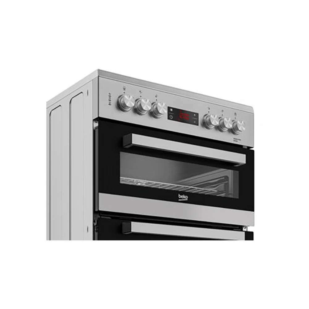 Beko EDC634S 60cm Wide Freestanding Double Oven Electric Cooker - Silver | Atlantic Electrics - 39477734637791 