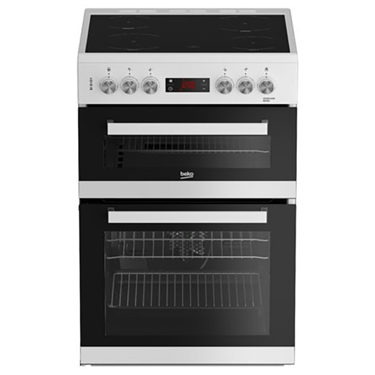 Beko EDC634W 60cm Double Oven Electric Cooker with Ceramic Hob White | Atlantic Electrics