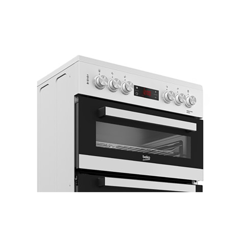 Beko EDC634W 60cm Double Oven Electric Cooker with Ceramic Hob White | Atlantic Electrics