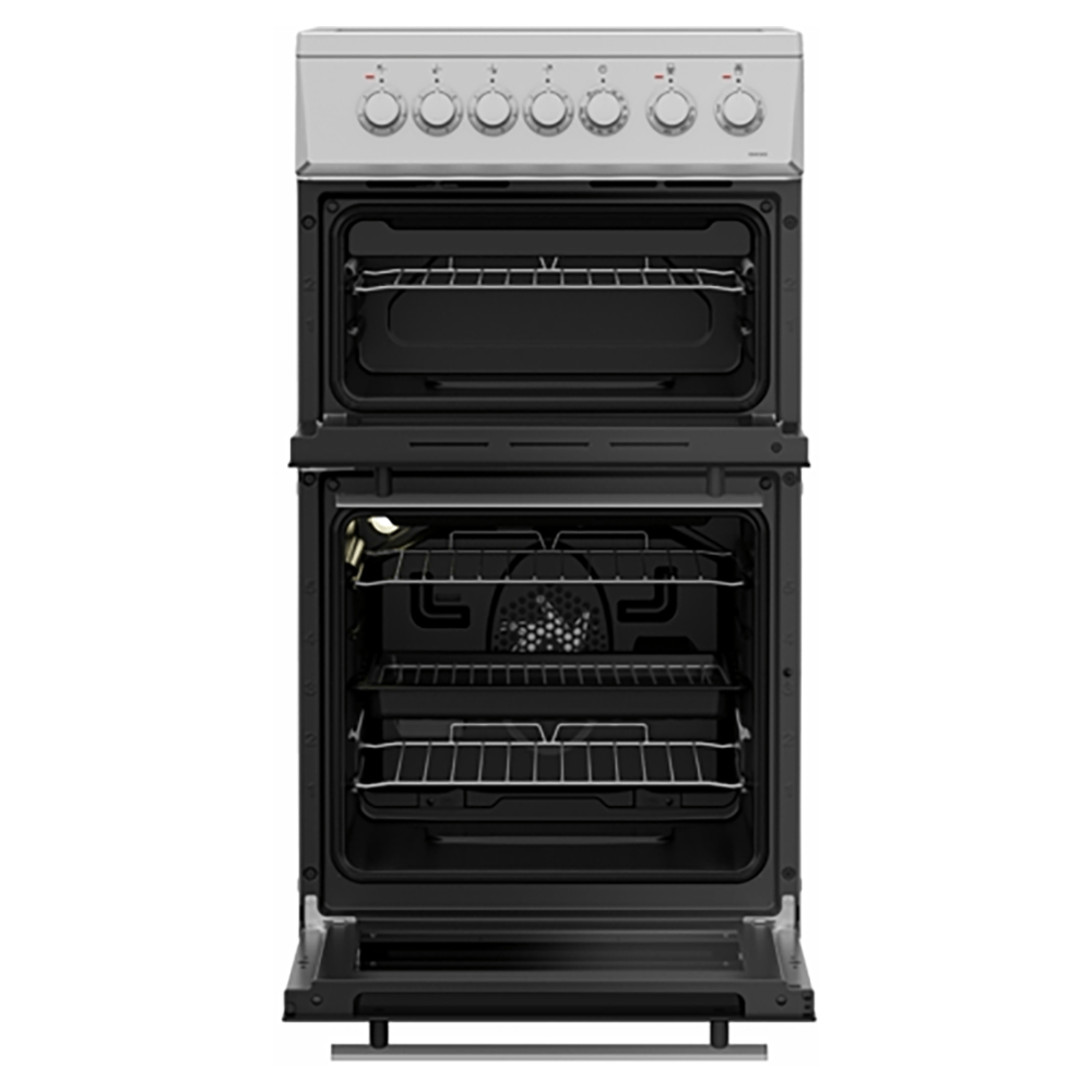 Beko EDVC503S 50cm Double Oven Electric Cooker with Ceramic Hob Silver | Atlantic Electrics - 39477735227615 