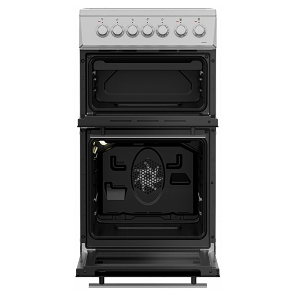 Beko EDVC503S 50cm Double Oven Electric Cooker with Ceramic Hob Silver | Atlantic Electrics