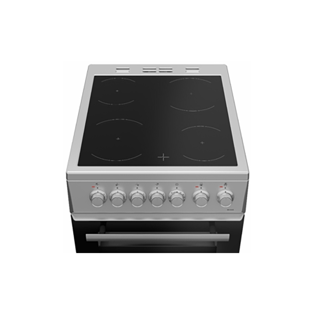 Beko EDVC503S 50cm Double Oven Electric Cooker with Ceramic Hob Silver | Atlantic Electrics