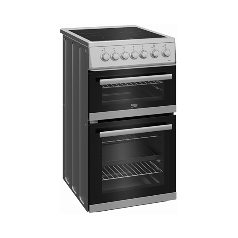 Beko EDVC503S 50cm Double Oven Electric Cooker with Ceramic Hob Silver | Atlantic Electrics - 39477735096543 